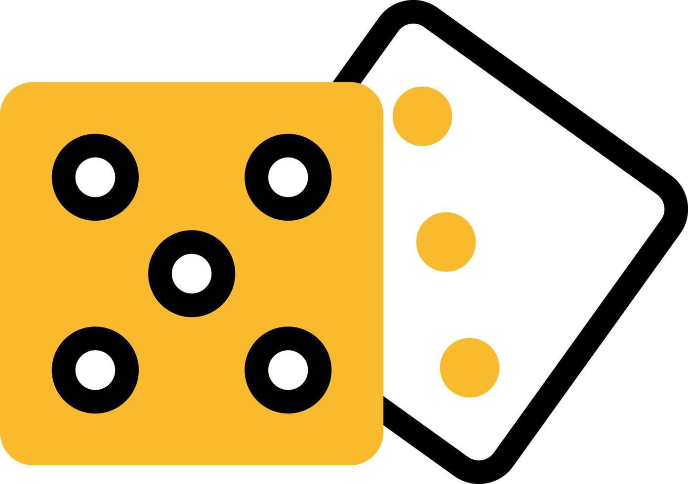 Dice rolls, illustration, vector on a white background.