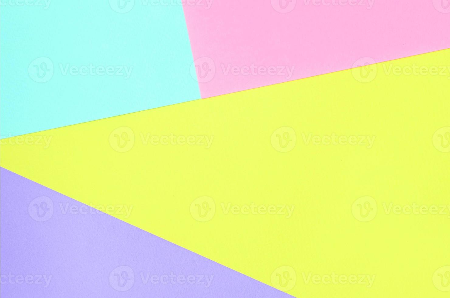 Texture background of fashion pastel colors. Pink, violet, yellow and blue geometric pattern papers. minimal abstract photo