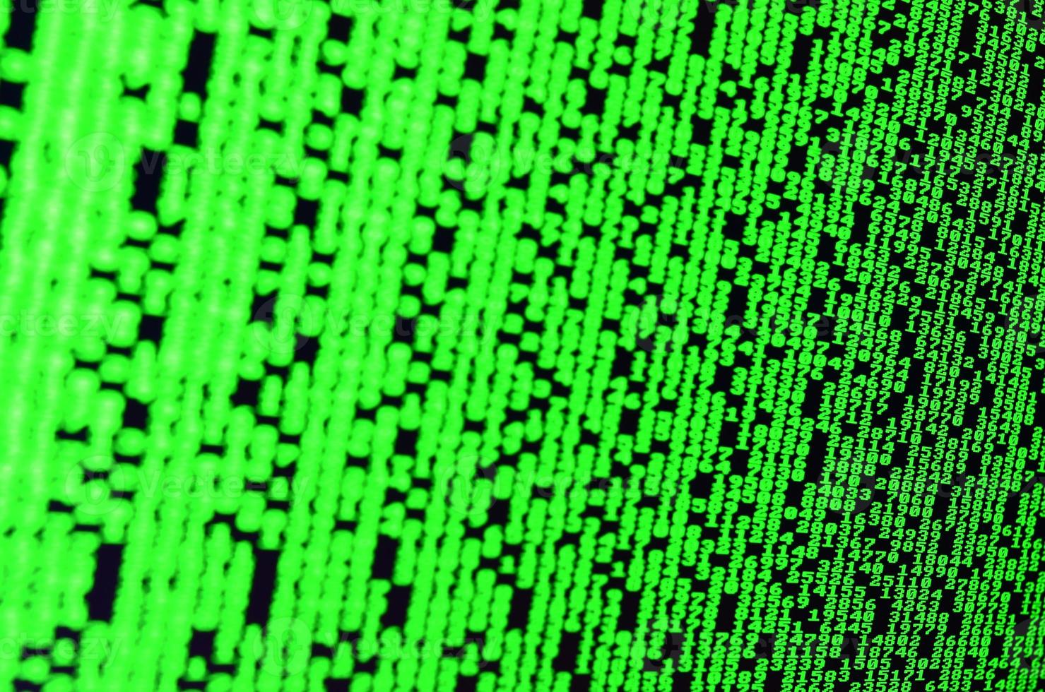 Macro of password selection on the monitor of the office computer. The concept of hacking the protection of a personal data keeper. The stream of supposed digital passwords of four and five digits photo