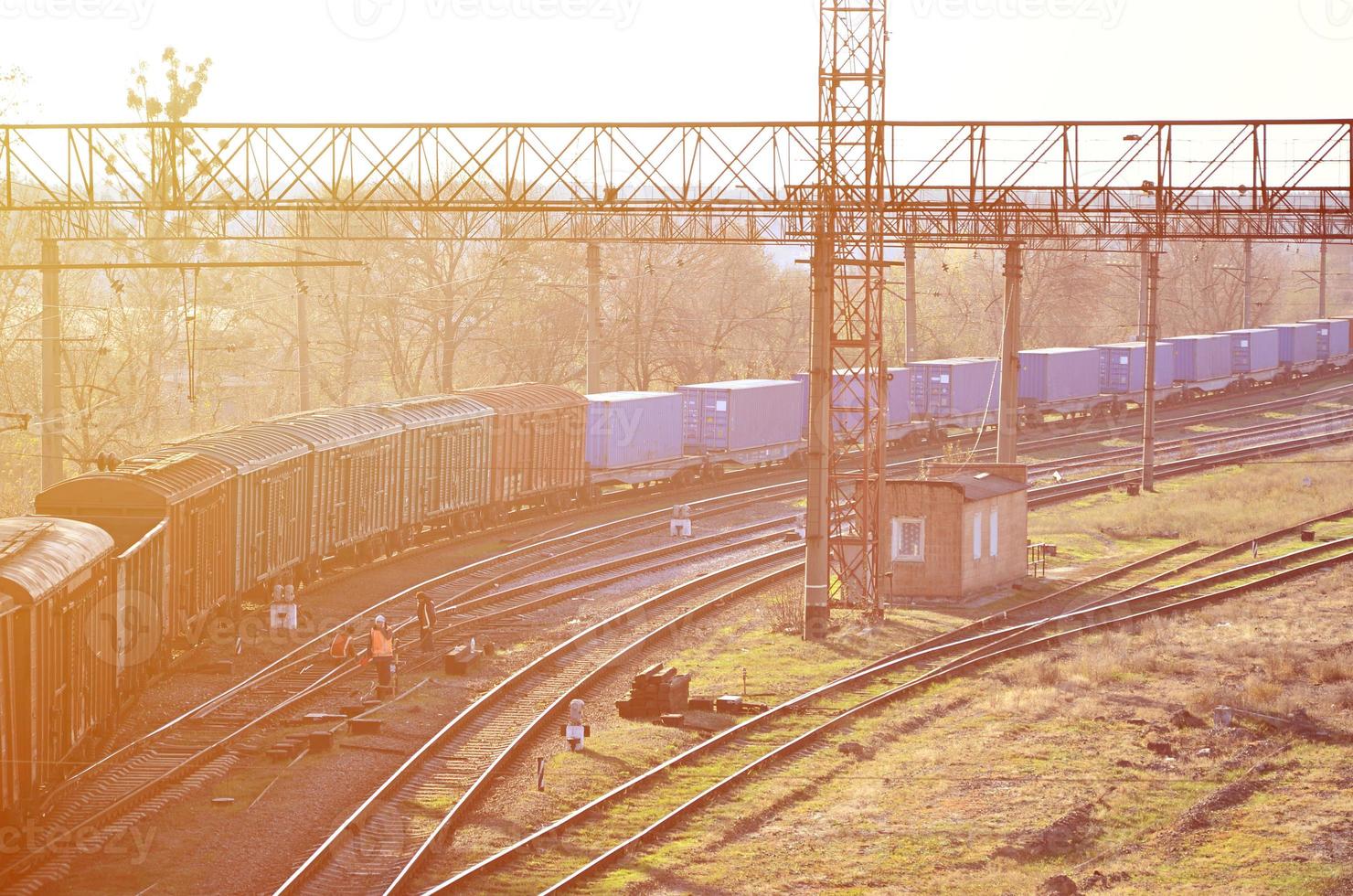 Sunny railway landscape photo