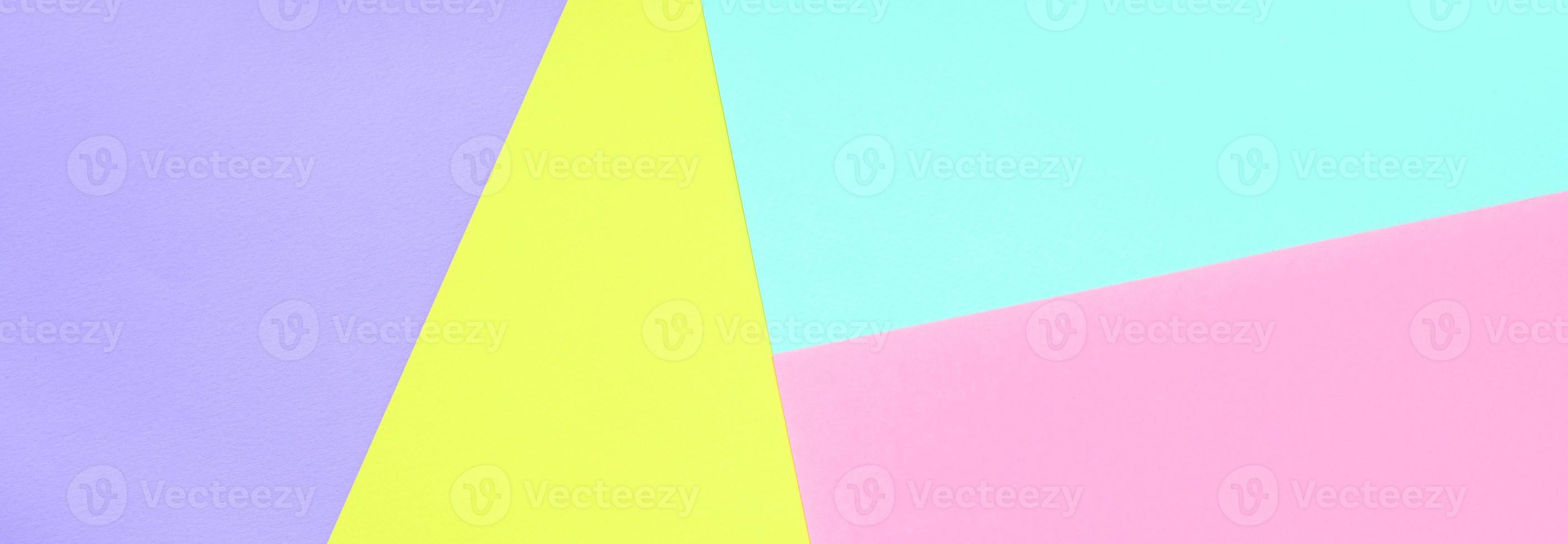 Texture background of fashion pastel colors. Pink, violet, yellow and blue geometric pattern papers. minimal abstract photo