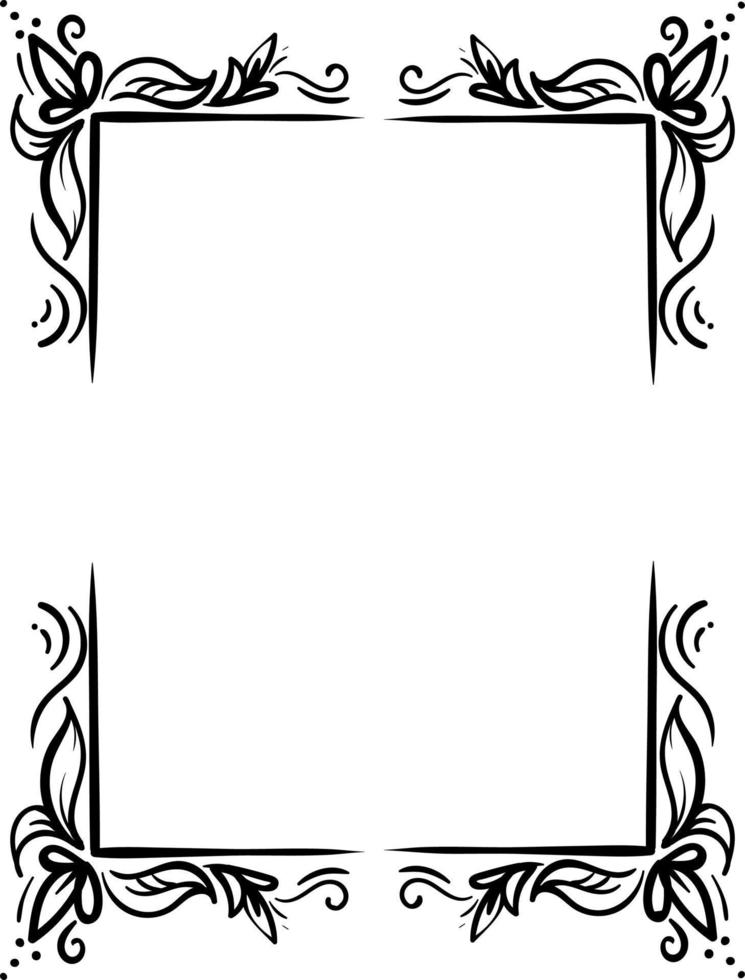 Decorative flower frame, illustration, vector on a white background.