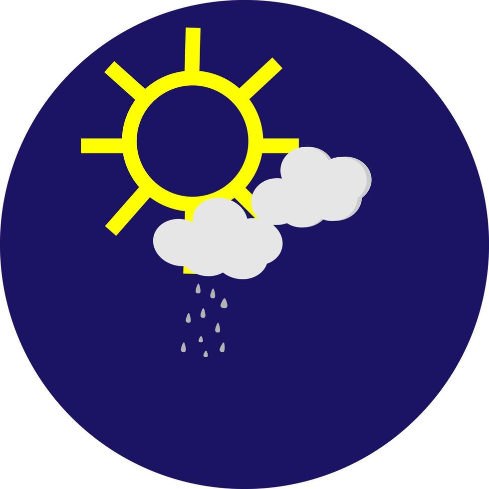 Sun with some cloudy clouds, illustration, vector, on a white background. vector