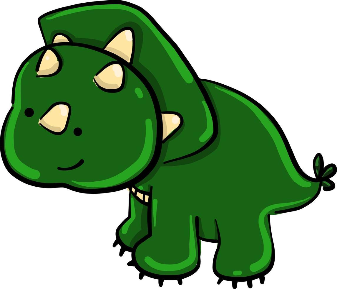 Green dinosaur, illustration, vector on white background