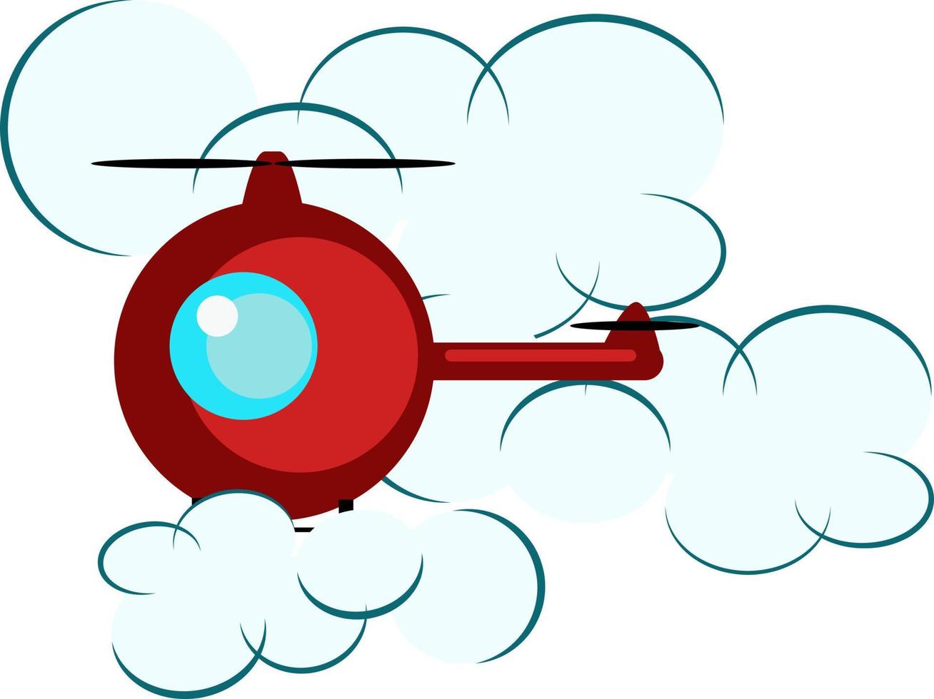 Helicopter flying, illustration, vector on white background.