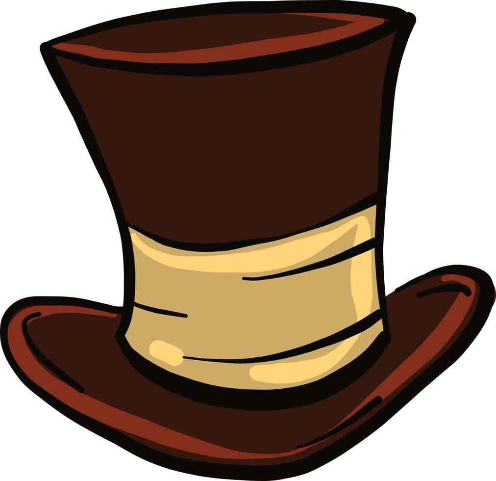 Old gentlmens hat, illustration, vector on a white background.