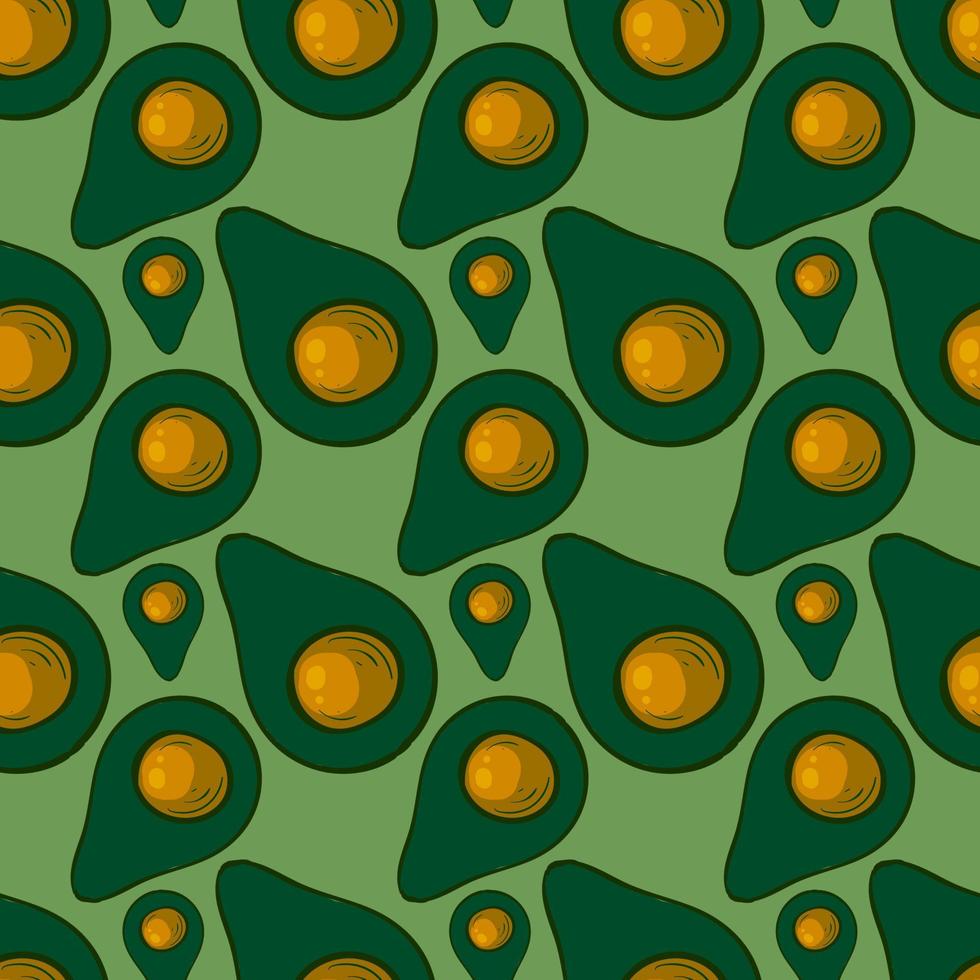 Avocado pattern , illustration, vector on white background