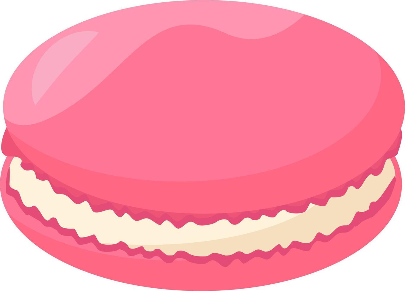 macaron rosa, ilustración, vector sobre fondo blanco.