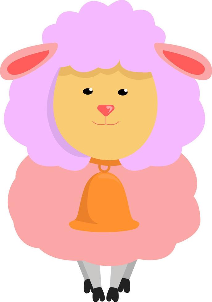 Pink sheep, illustration, vector on white background