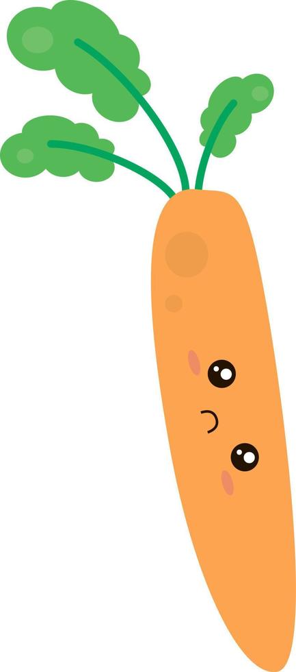 Sad carrot, illustration, vector on white background.