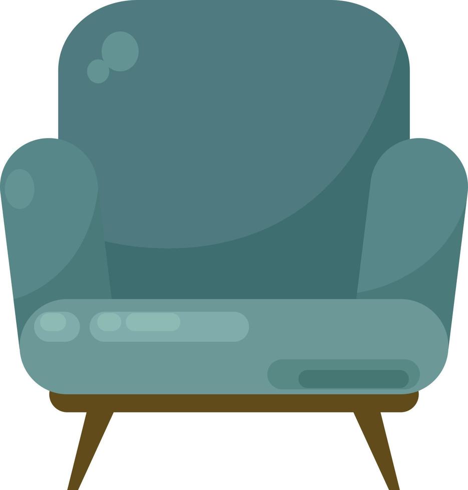 sofá cian, ilustración, vector sobre fondo blanco