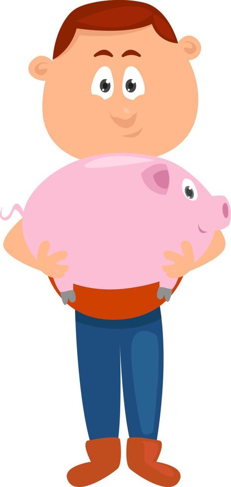 cerdito, ilustración, vector sobre fondo blanco