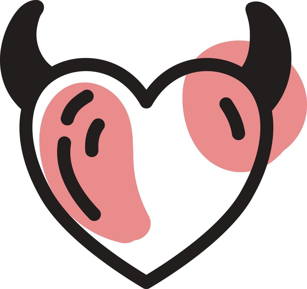 Devilish heart, illustration, vector, on a white background. vector