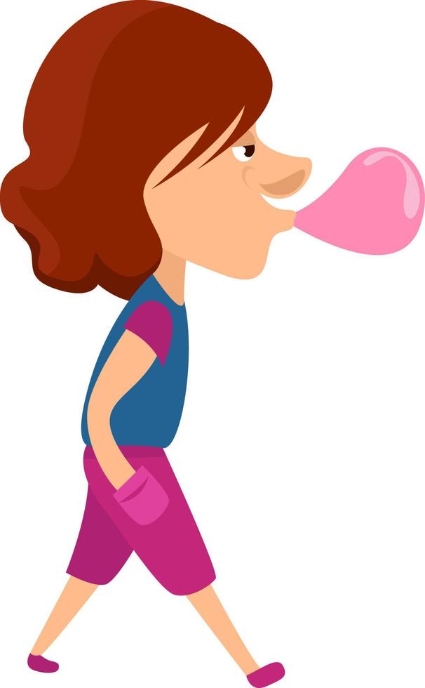 Pink gum, illustration, vector on white background.