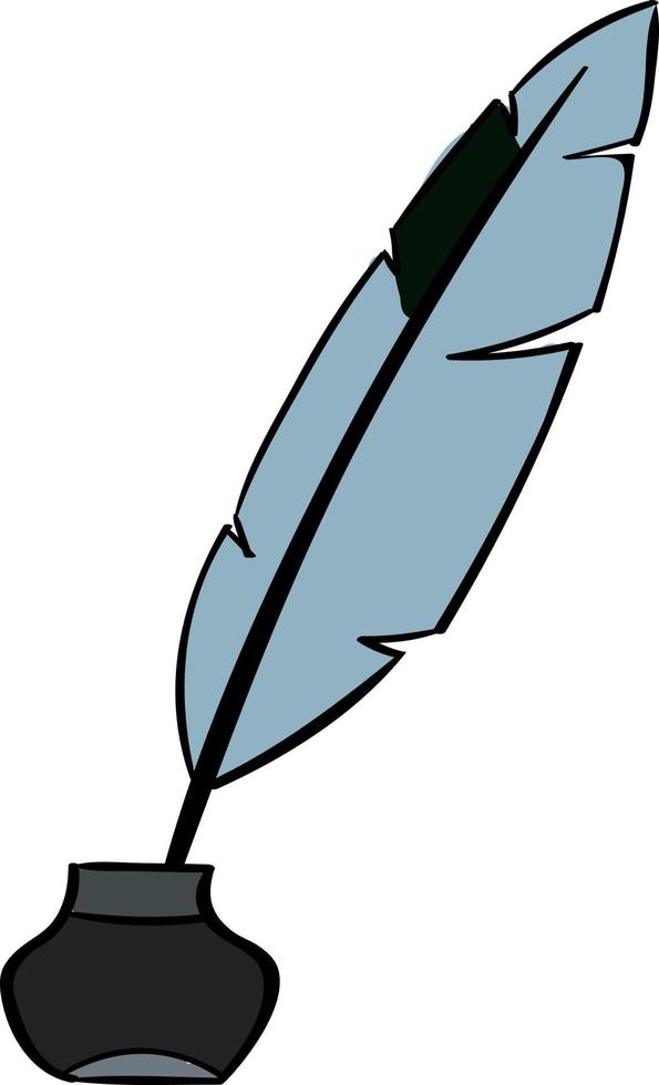 Ink with pen, illustration, vector on white background.