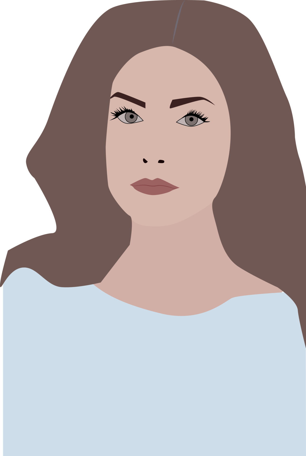 Girl in blue, illustration, vector on white background. 13606800 Vector ...