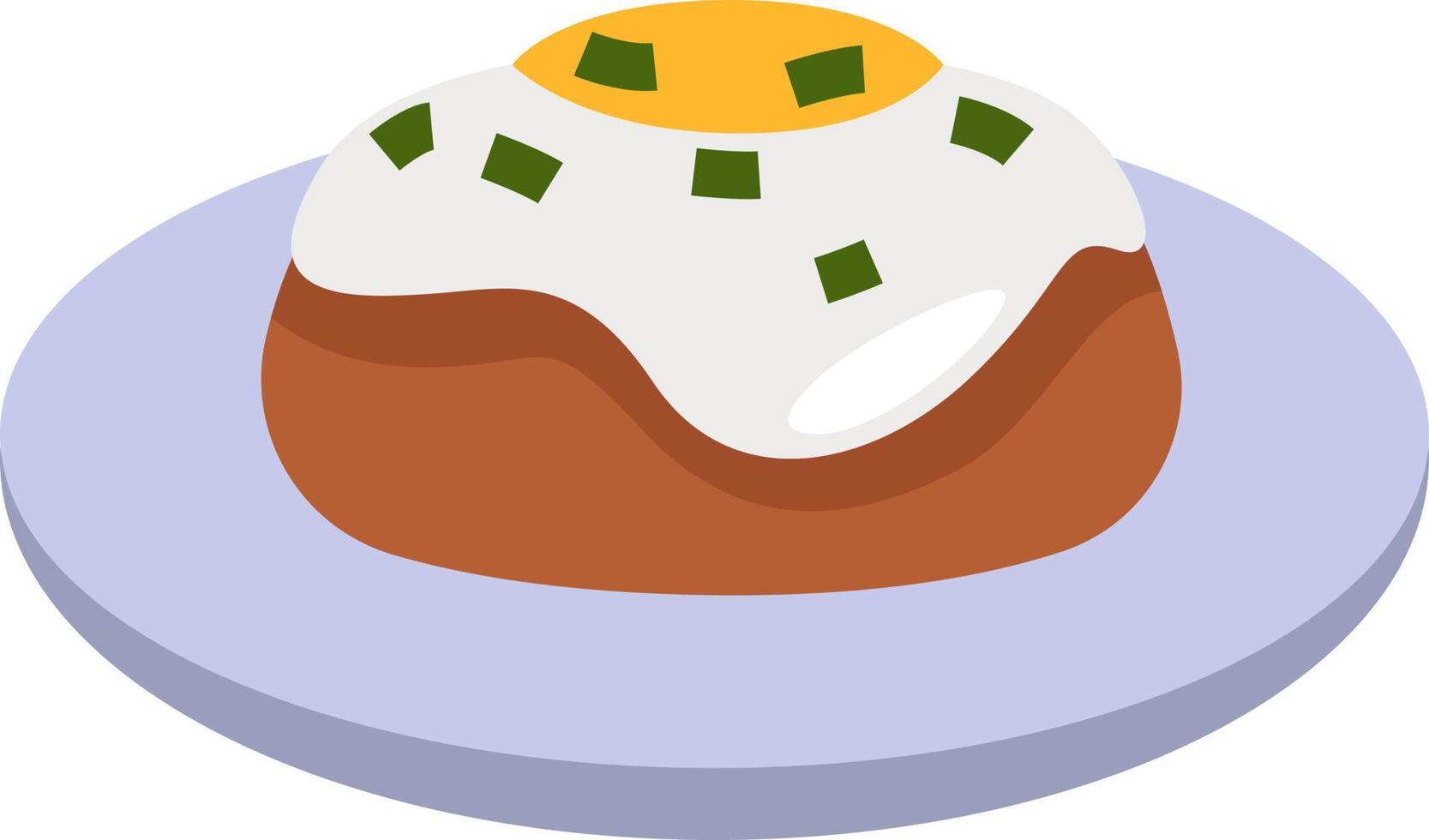 Asian nasi goreng, illustration, vector on a white background