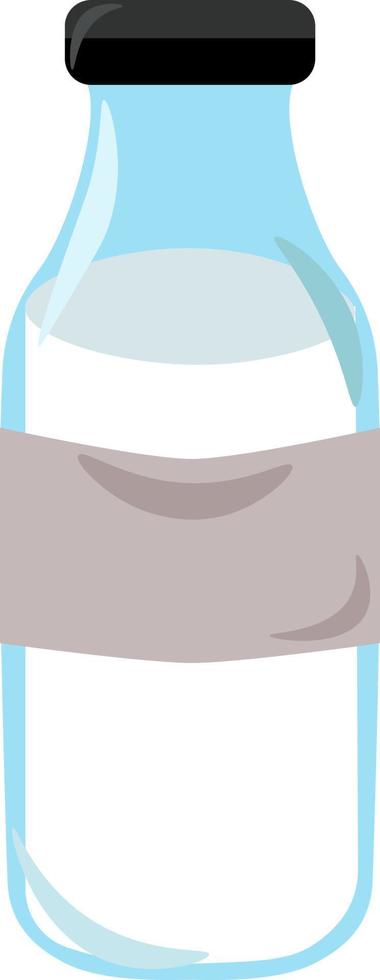 Leche en botella, ilustración, vector sobre fondo blanco.