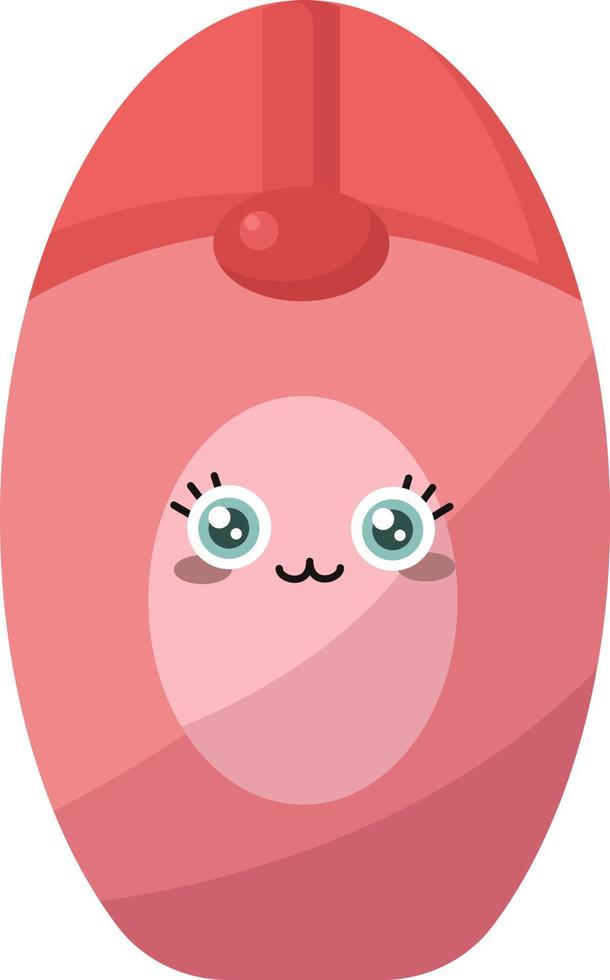 Pink shampoo, illustration, vector on white background