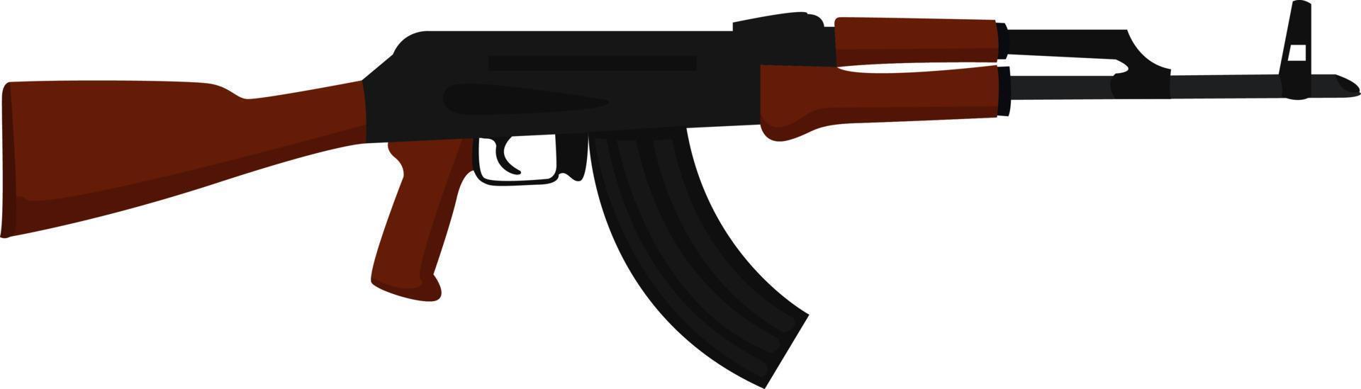 AK-47 rifle, illustration, vector on white background