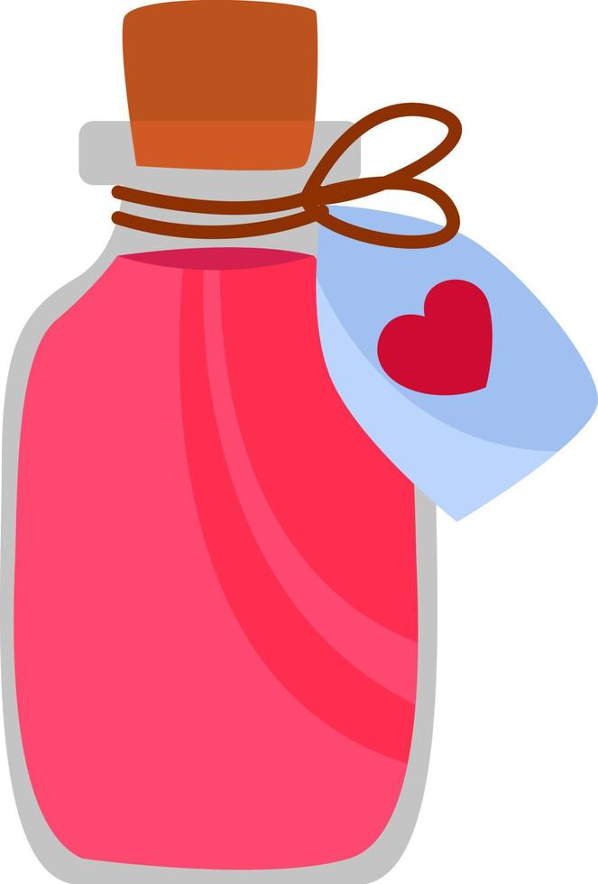 Love potion, illustration, vector on a white background.