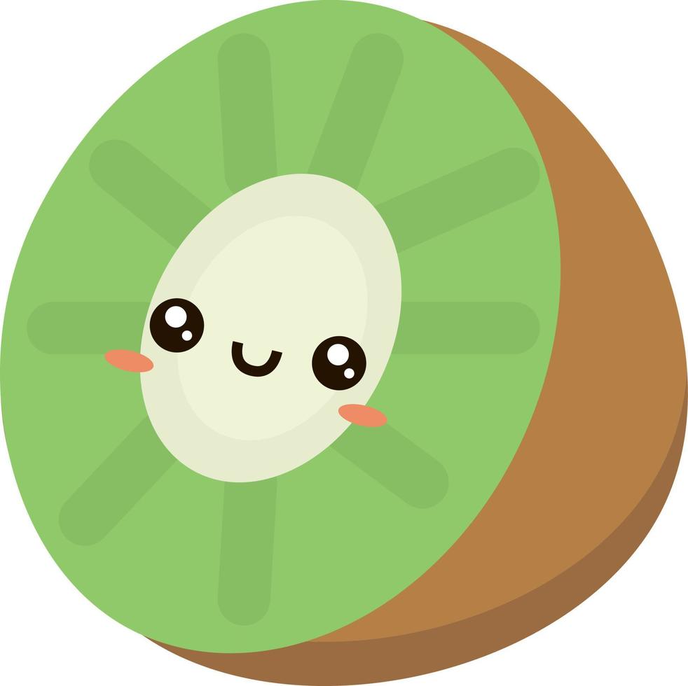 Half kiwi, illustration, vector on white background.