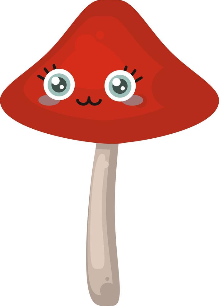 Red mushroom, illustration, vector on white background.