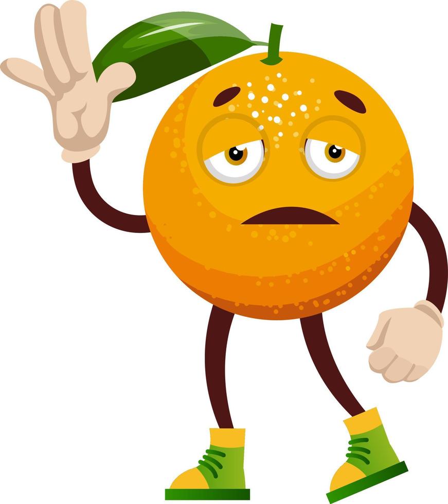 Tired orange, illustration, vector on white background.