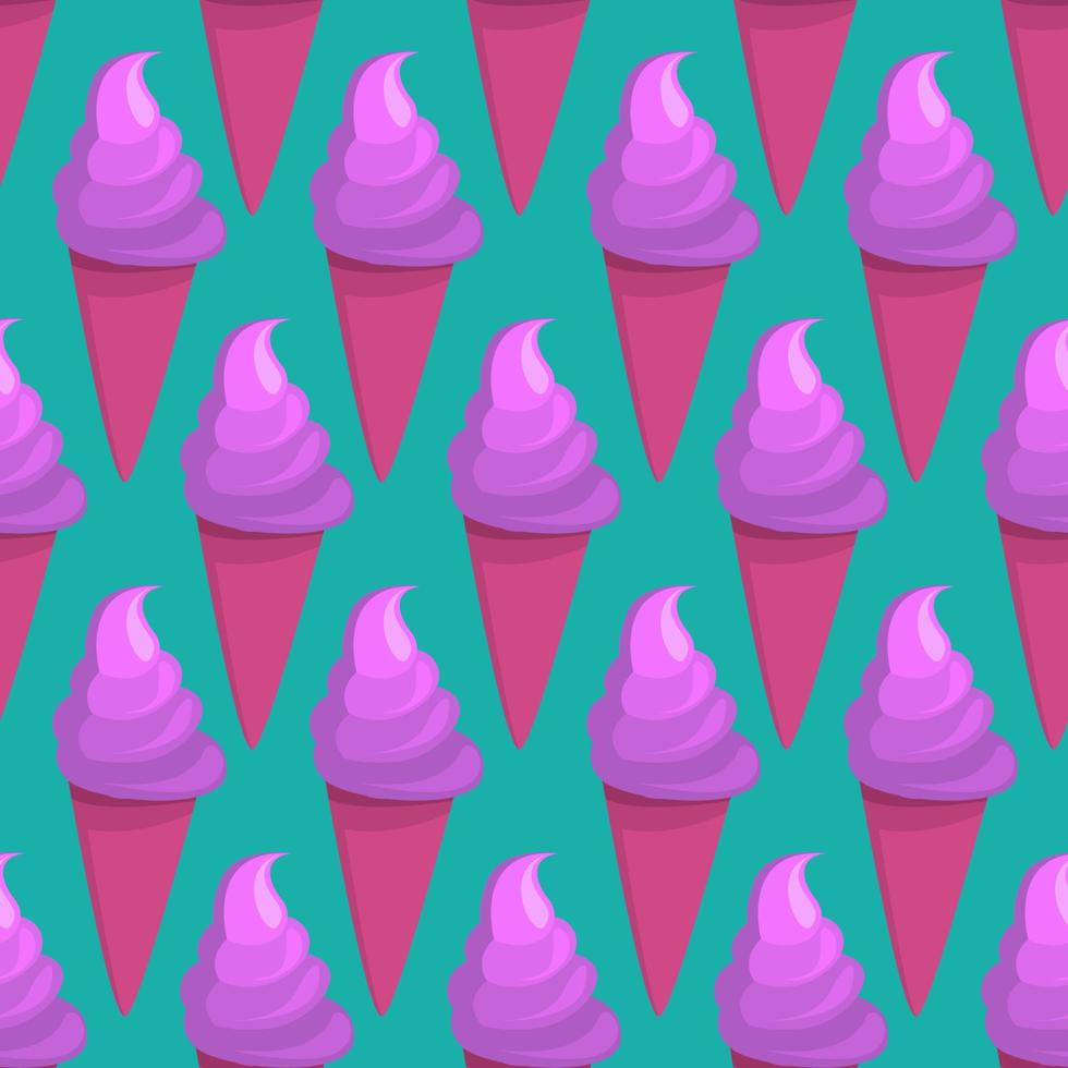 Ice cream pattern, illustration, vector on white background
