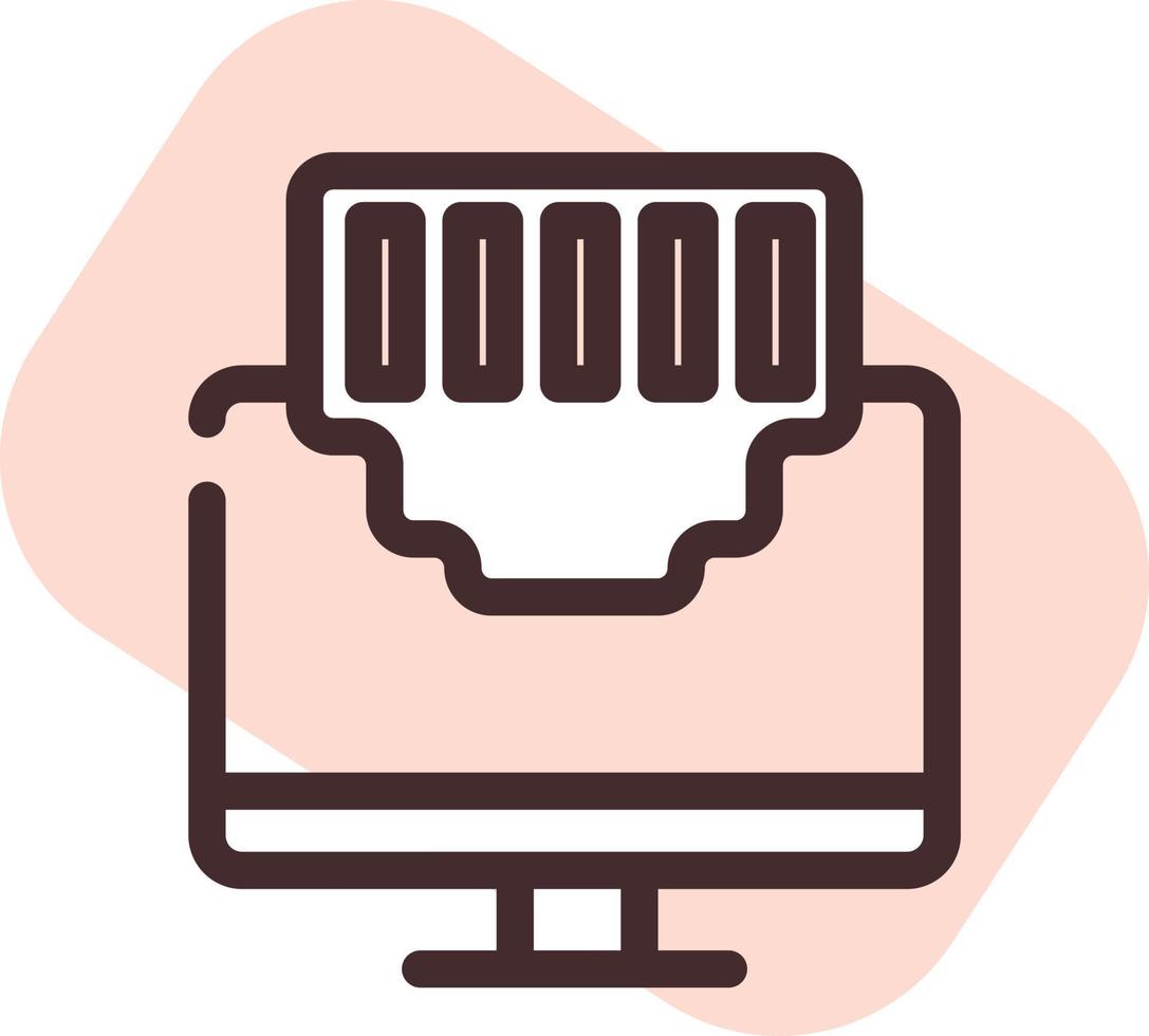 Computer lan, illustration, vector on a white background.