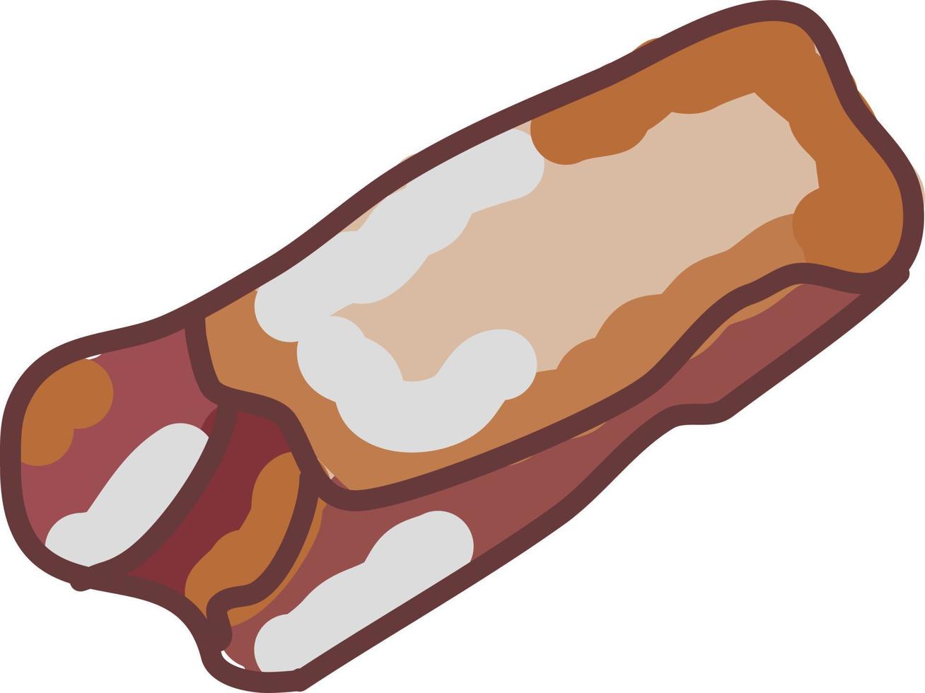 Meat, illustration, vector on white background.