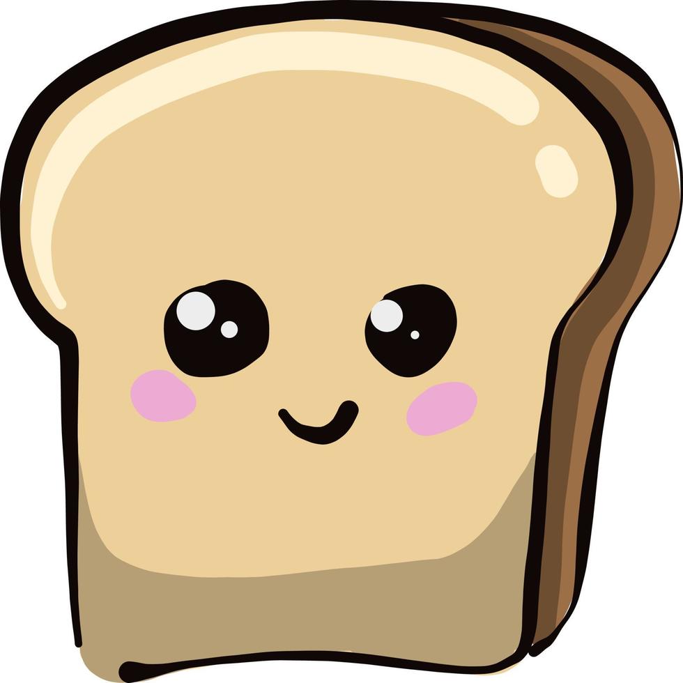 Cute slice of bread,illustration,vector on white background vector