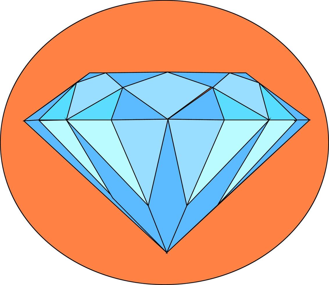 Big diamond, illustration, vector on white background.