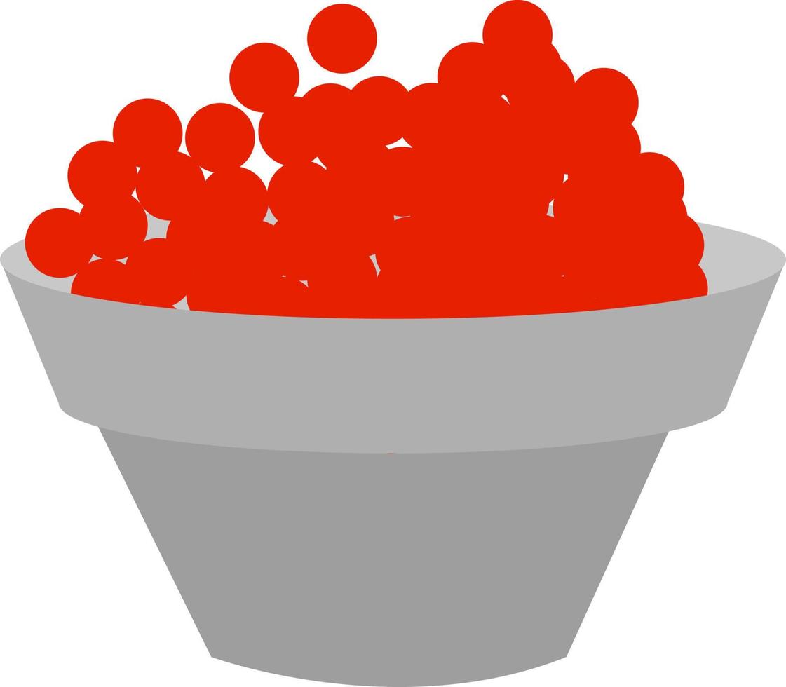 caviar rojo, ilustración, vector sobre fondo blanco.