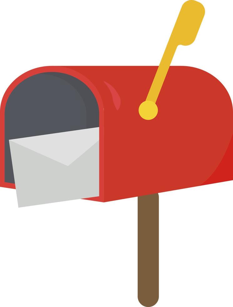 Red mailbox, illustration, vector on white background