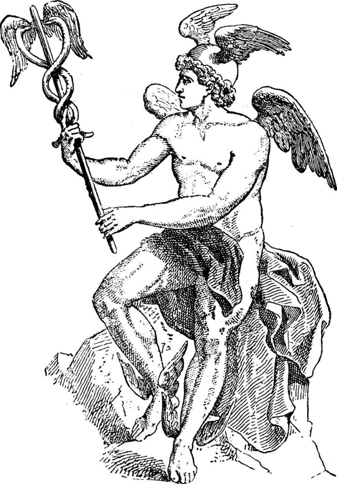 Hermes vintage illustration. vector