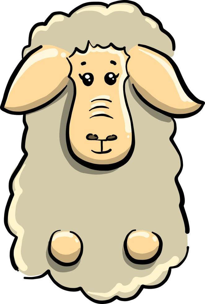 Bored ram, illustration, vector on white background