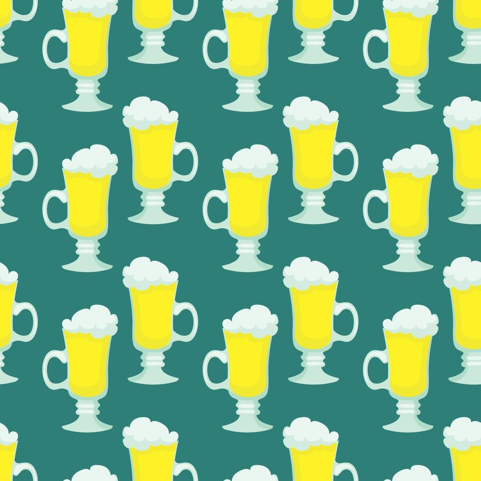 Glass of beer pattern, illustration, vector on white background