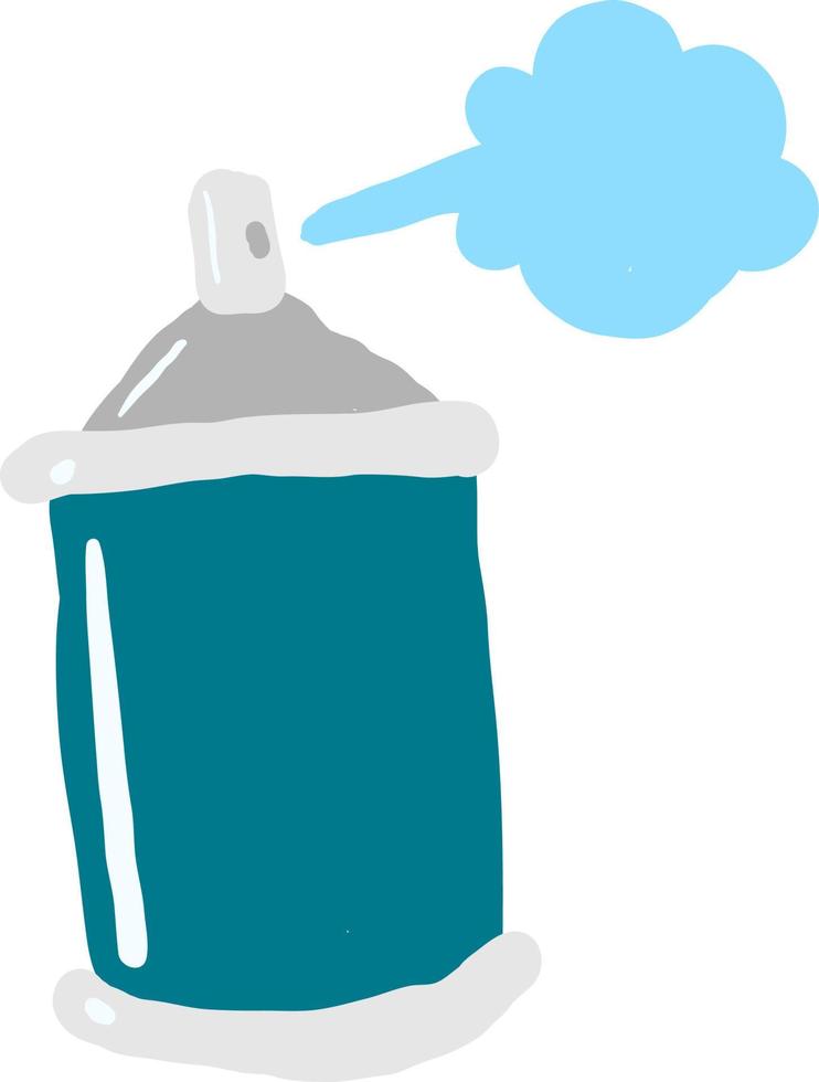 Blue spray can, illustration, vector on white background.