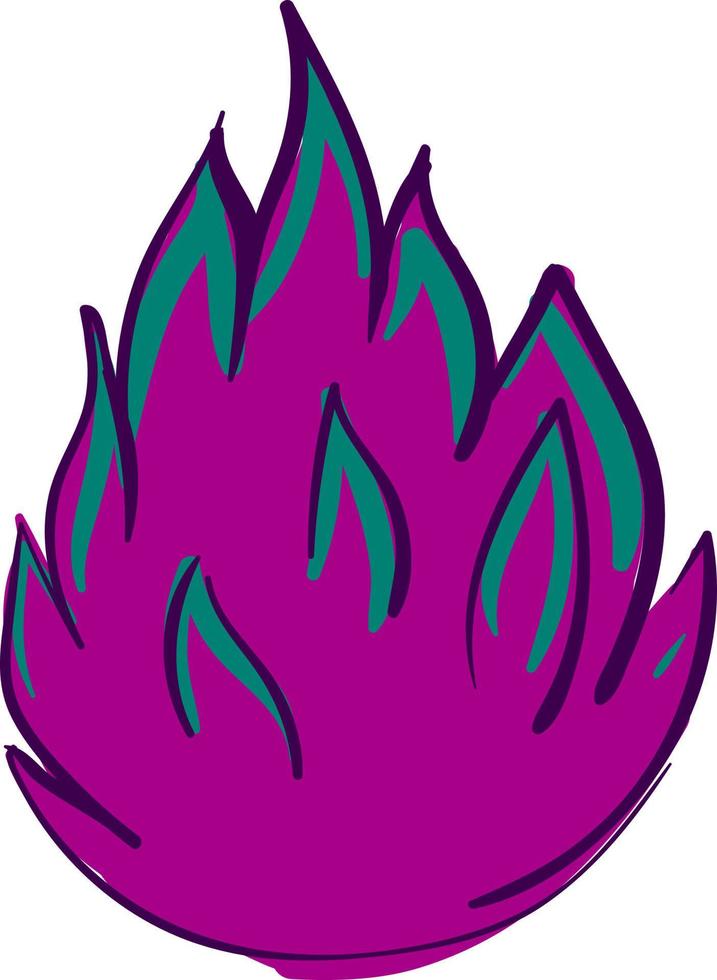 Pink fire, illustration, vector on white background.