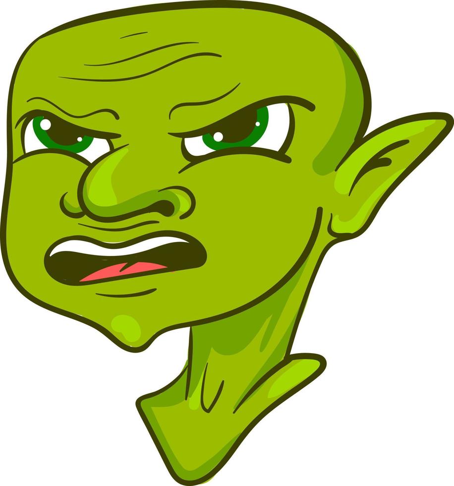 Angry face, illustration, vector on white background
