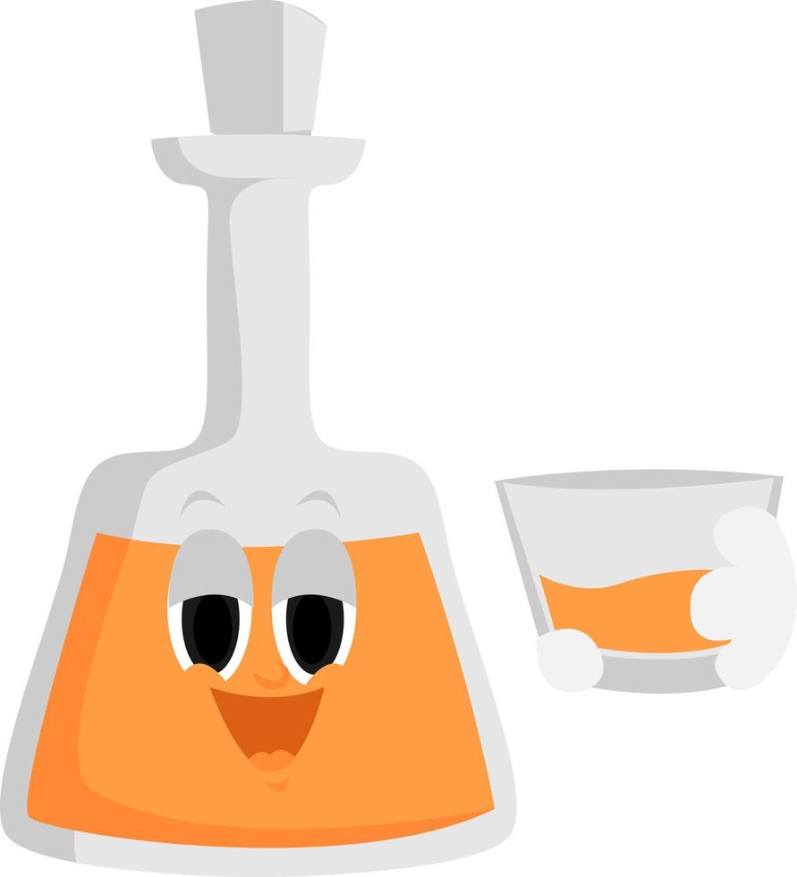 Whiskey, illustration, vector on white background.