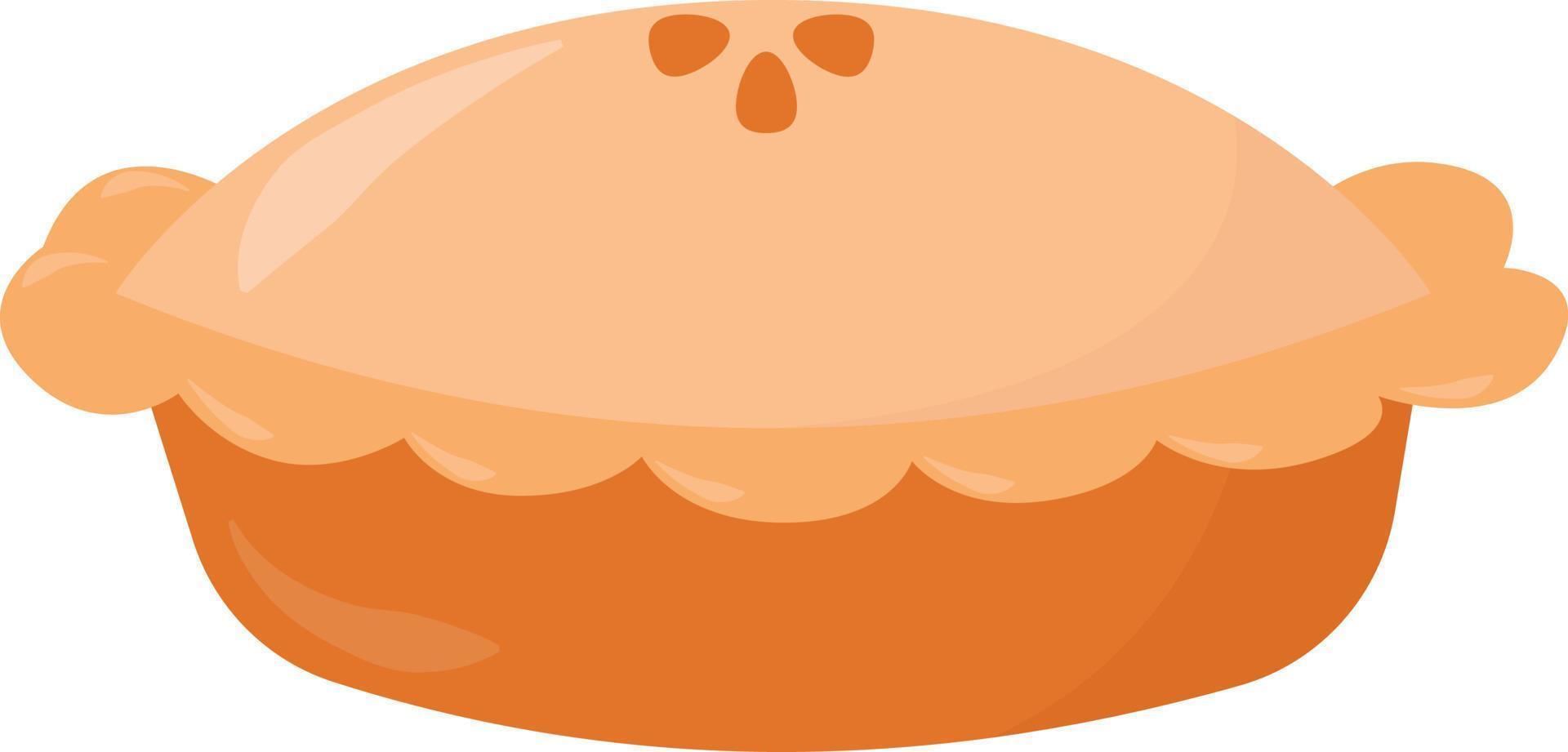 Apple pie, illustration, vector on white background.