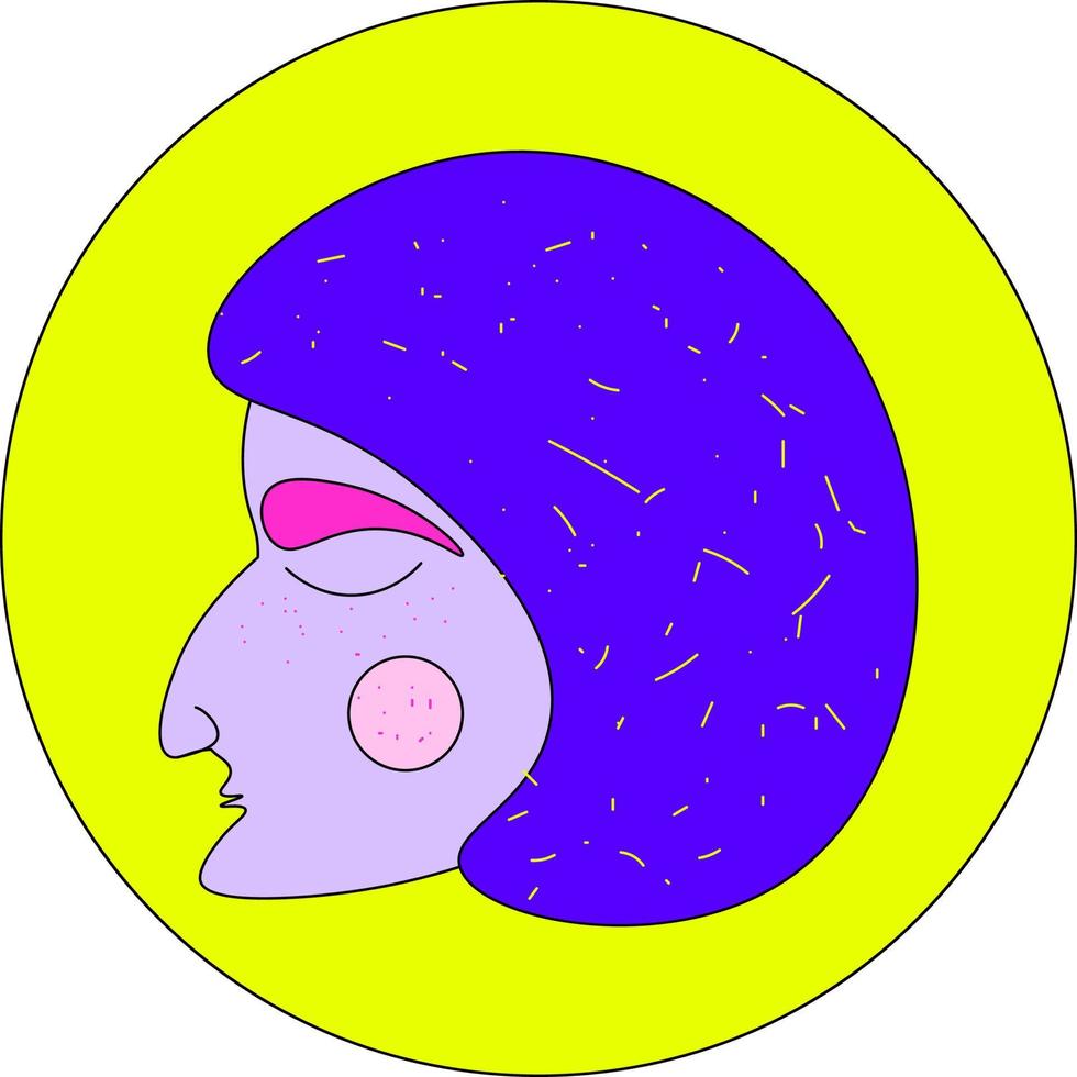 Woman with huge nose, illustration, vector on white background.