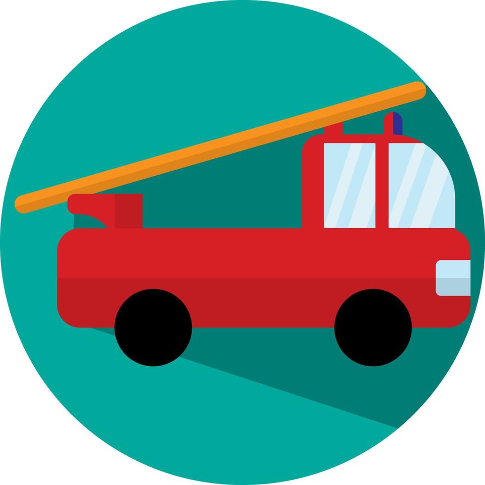 Red fire truck, illustration, vector, on a white background. vector