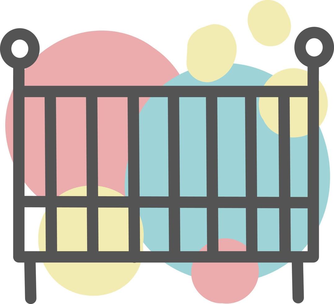 Baby crib, illustration, vector, on a white background. vector