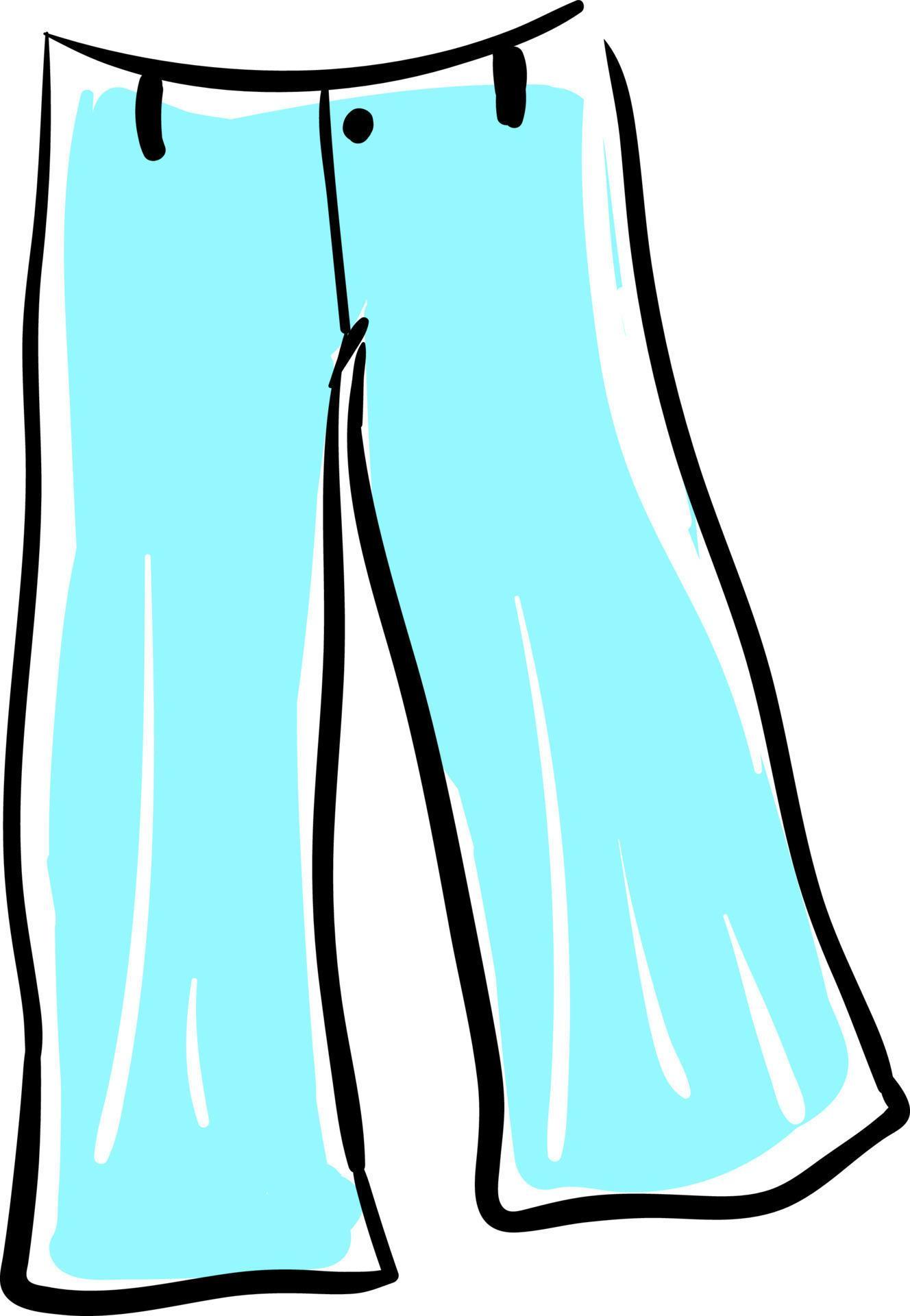 Blue pants drawing, illustration, vector on white background. 13607351