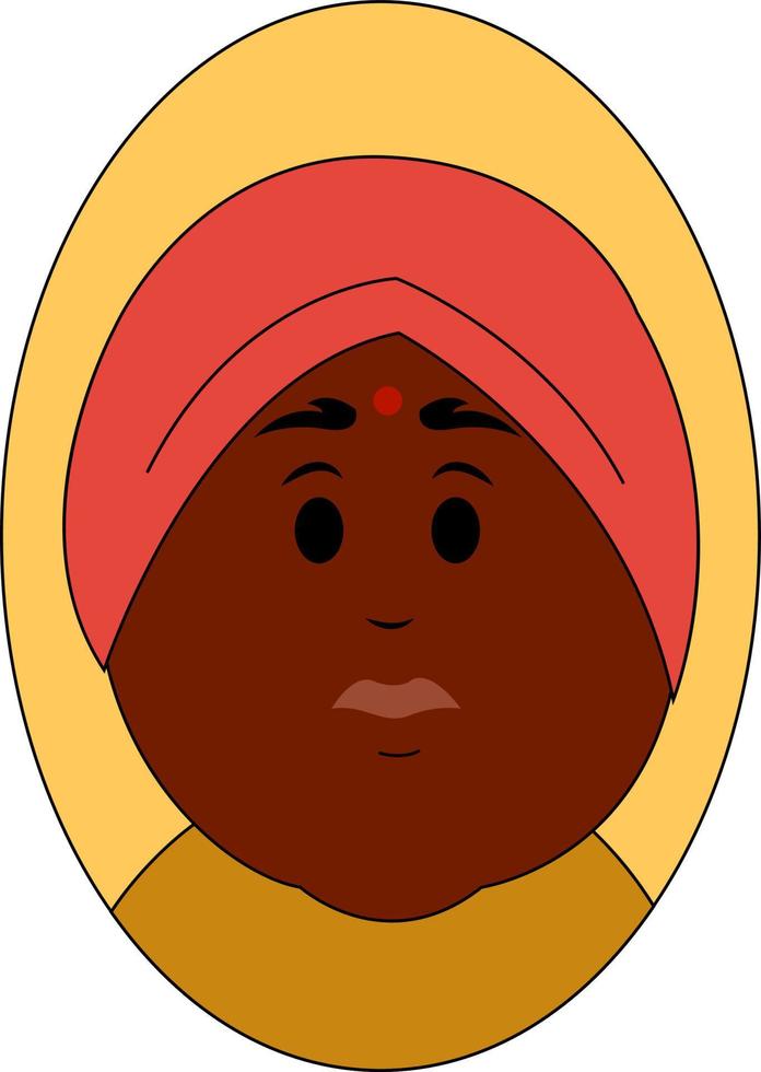 Hindu man, illustration, vector on white background.