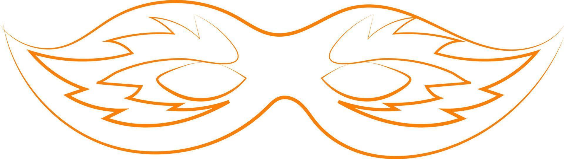 Orange mask drawing, illustration, vector on white background.