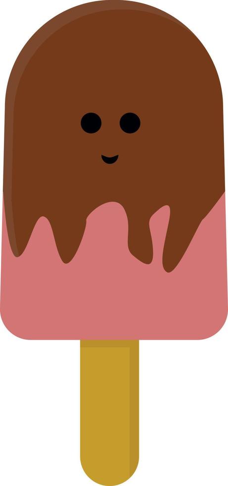 Happy ice cream, illustration, vector on white background.